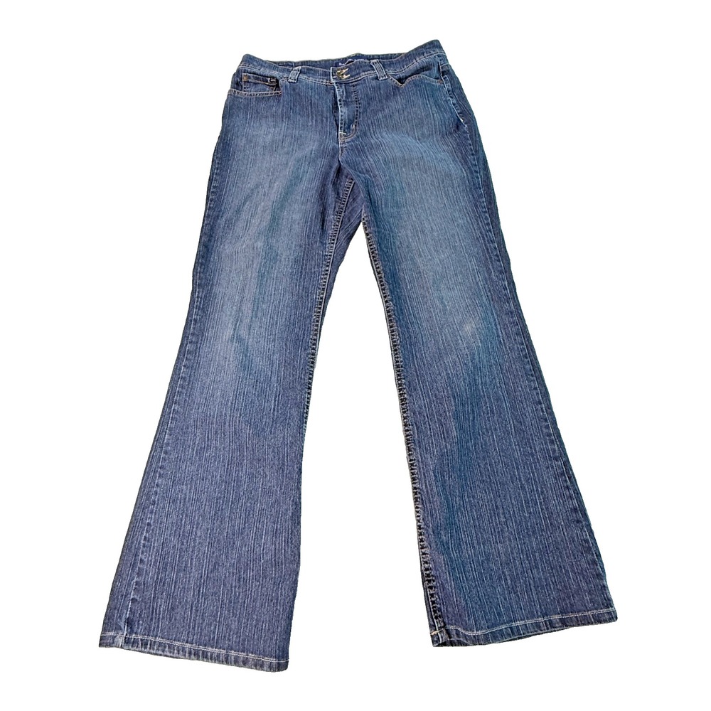 Bandolino Blu Jeans Womens 14 Bootcut Stretch Dark Wash Mid Rise
